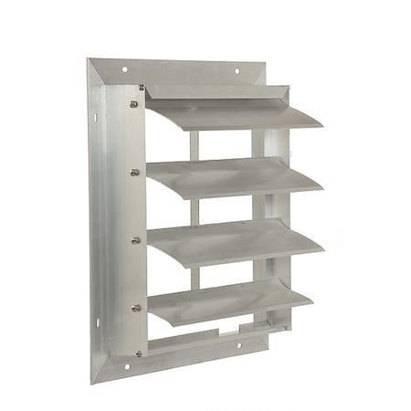 Dayton 4FZH3 - 12 in 15"H-W 6.5"L Extrd Alu Backdraft Dampr, 12-1/2 in x 12-1/2 in, Aluminum
