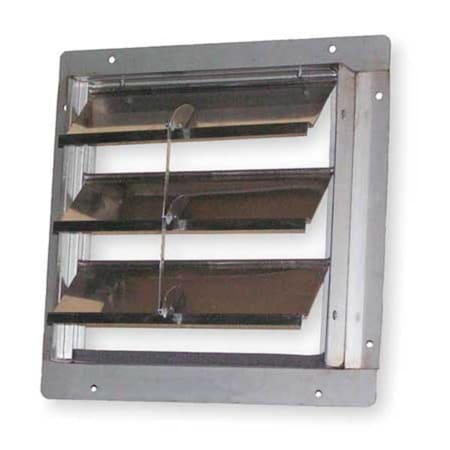 Dayton 4FZJ3 - 10 in 13"H-W 5 1/4"L SS Backdraft Dampr, 10-1/2 in x 10-1/2 in, Stainless Steel