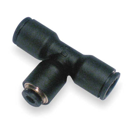 Legris 3104 56 53 - Push-Fit Tee Fitting, 1/4 in x 1/8 in Tube Size, Brass, Fiberglass-Reinforced Nylon, Black, 10 PK