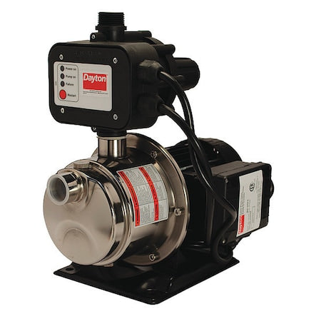 Dayton 4HFZ1 - Constant Pressure Booster Pump, 3/4 hp, 115 V AC, 1 Phase, 1 in NPT Inlet Size, 1 Stage