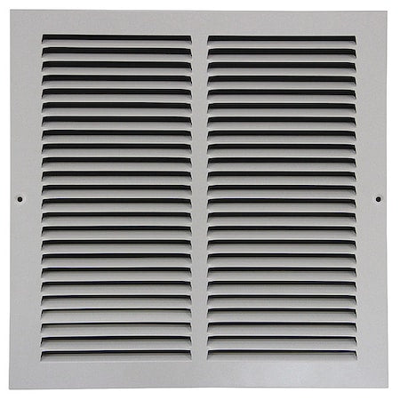 N/A 4MJN7 - Ceiling/Wall Return Air Grille, 14 in W x 10 in H Opening, White, Steel, One-Way, Surface Mount