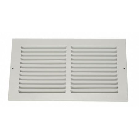 N/A 4MJP1 - Ceiling/Wall Return Air Grille, 24 in W x 6 in H Opening, 402cfm, White, Steel, 1 Way, Surface Mount