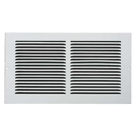 N/A 4MJN5 - Ceiling/Wall Return Air Grille, 12 in W x 8 in H Opening, White, Steel, One-Way, Surface Mount