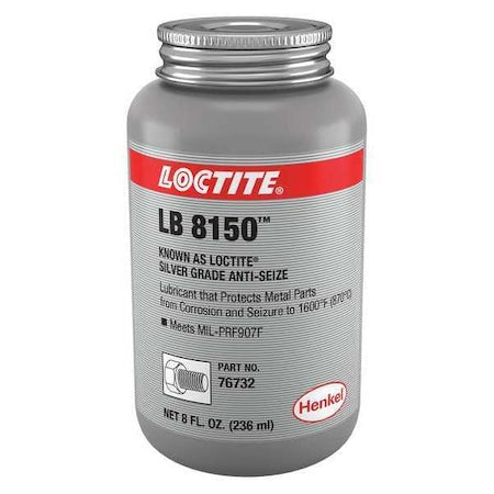 Loctite 199012 - Anti-Seize, General Purpose, Brush-Top Can, 8 oz, Aluminum Base, 1600 Degrees F Max Op Temp, Paste