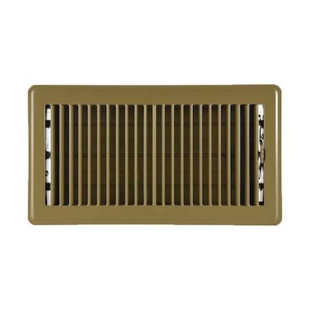 N/A 4MJE7 - Lay-In Floor Register, 12 in W x 6 in H Opening, Brown, Steel, One-Way Airflow