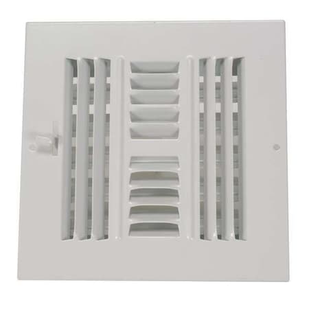 N/A 4MJH1 - Sidewall/Ceiling Register 7.75 X 7.75, White, Steel, Outside Diameter 7.75 in, Fits Opening 6 in