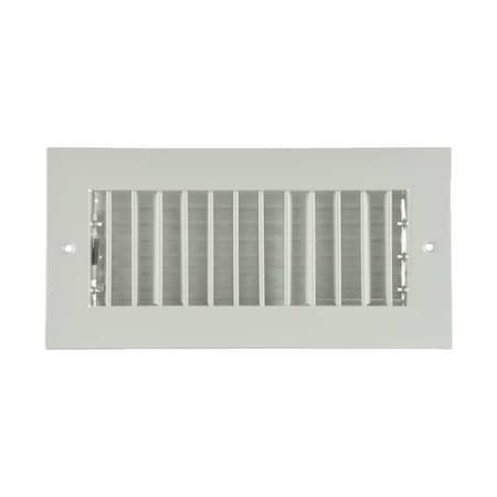 N/A 4MJJ9 - Sidewall/Ceiling Register, 10 in W x 4 in Opening, White, Steel, One-Way Airflow, Surface Mount