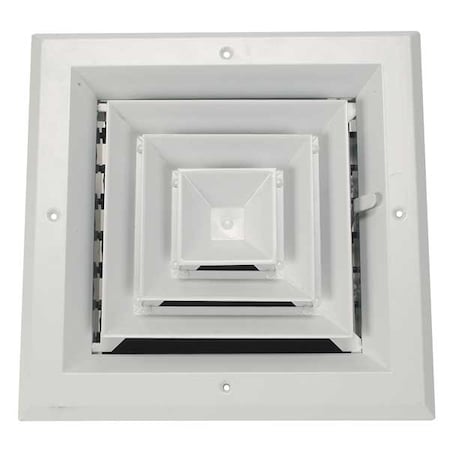 N/A 4MJJ5 - 6 in Square 4-Way Multilouver Diffuser, White