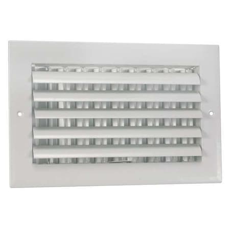 N/A 4MJK7 - Sidewall/Ceiling Register, 5-3/8 in W x 11-3/4 in H Opening, White, Aluminum, One-Way, Surface Mount