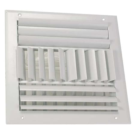 N/A 4MJK9 - Sidewall/Ceiling Register, 10 in W x 10 in H Opening, White, Aluminum Four-Way, Surface Mount
