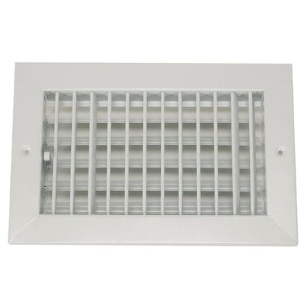 N/A 4MJJ8 - Sidewall/Ceiling Register, 8 in W x 8 in H Opening, White, Steel, One-Way Airflow, Surface Mount