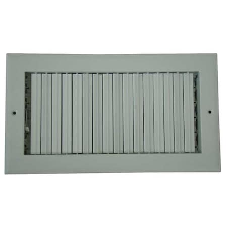 N/A 4MJL7 - Sidewall/Ceiling Register, 12 in W x 6 in H Opening, White, Aluminum, Adjustable Airflow, Surface