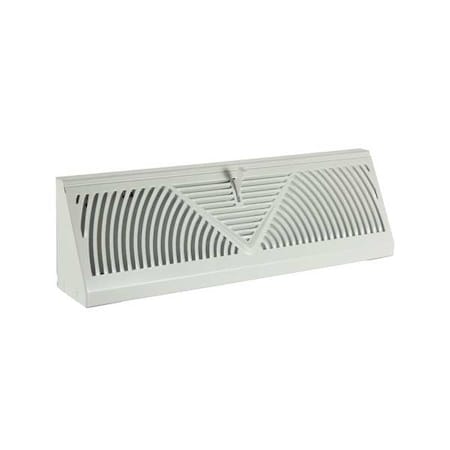 N/A 4MJV8 - Baseboard Register, 12 in W x 2 in H Opening, White, Steel, One-Way, Surface Mount