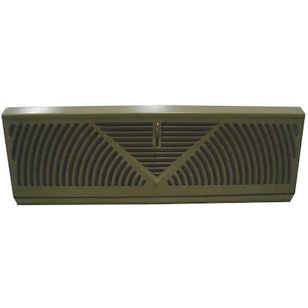 N/A 4MJV9 - Baseboard Register W/ Damper, 15 in W x 2 in H Opening, Brown, Steel, One-Way, Surface Mount