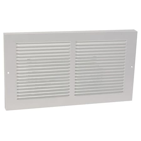 N/A 4MJW5 - Baseboard Return Air Grille, 30 in W x 8 in H Opening, White, Steel, One-Way, Surface Mount