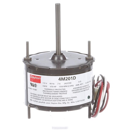 Dayton 71637607M - HVAC Motor,1/70 HP,1550 rpm,115 V,3.3