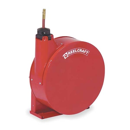 Reelcraft 5450 ELP - Spring Return Hose Reel, 1/4 in Hose Diameter, 50 ft Length, 300 psi Max. Pressure, Brass, Red