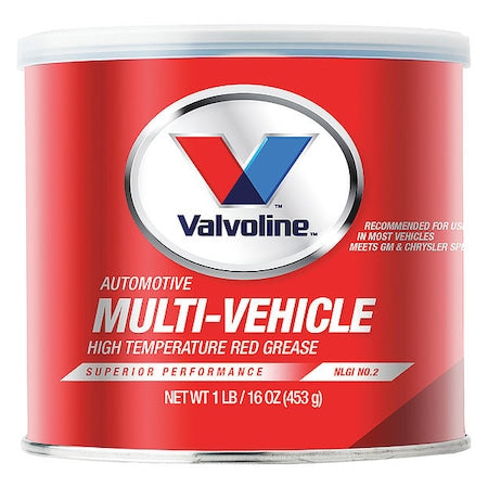 Valvoline VV614 - Multipurpose Grease, 1 lb, Tub, 375 Degrees F Max Op Temp, Red