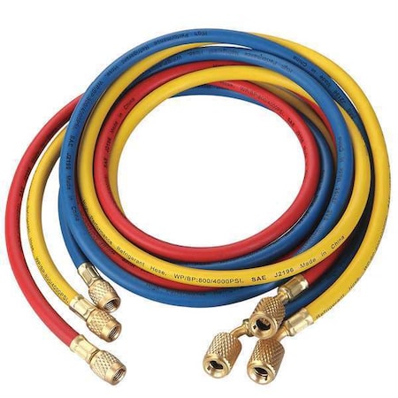 Dayton 4PDG4 - Manifold Hose Set,72 In,Red,Yellow,Blue