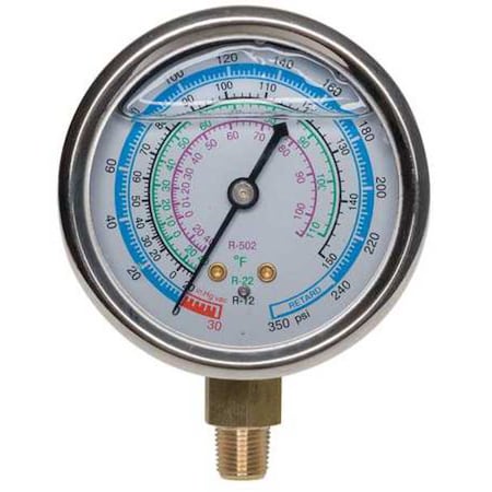 Dayton 4PDK2 - Gauge,2-3/4 In Dia,Low Side,Blue,350 psi