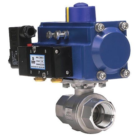 Dynaquip Controls P2S25AJUDA020A - Ball Valve,1 In FNPT,Double Acting,SS