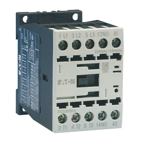 Eaton XTCE009B01B - IEC Magnetic Contactor, 1 NC, 240 V AC, 3 P, Non-Reversing, Screw