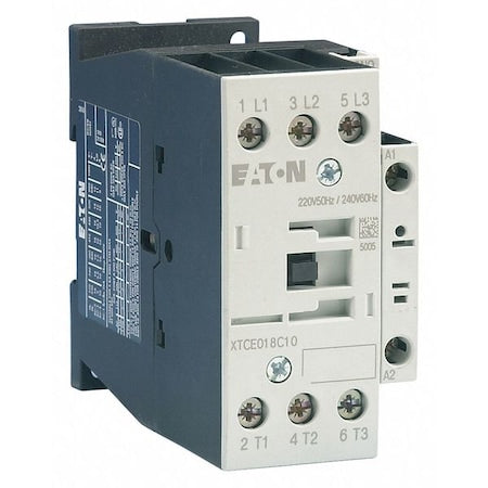 Eaton XTCE018C10TD - IEC Magnetic Contactor, 1 NO, 24 V DC, 3 P, Non-Reversing, Screw