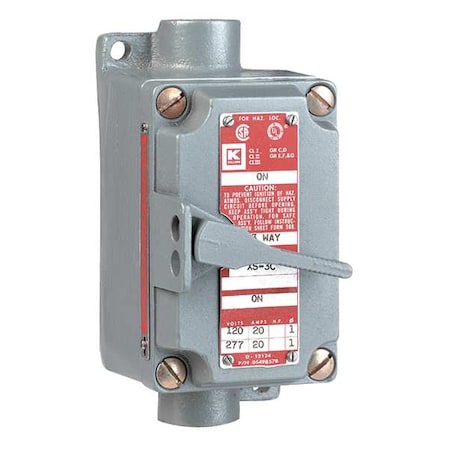 Hubbell Killark XSX-52 - Manual Motor Switch, 20 A, 2 P, 1 Phase, Handle, XSX Series, NEMA 3