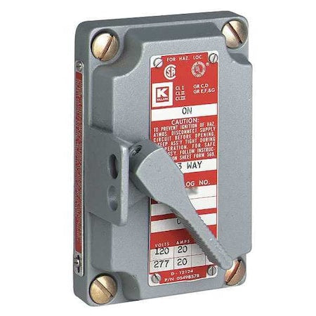 Hubbell Killark XS-2C - Switch Assembly Front Cover, XS Series, 1 at 120 V, 2 at 240 V, 2 Poles