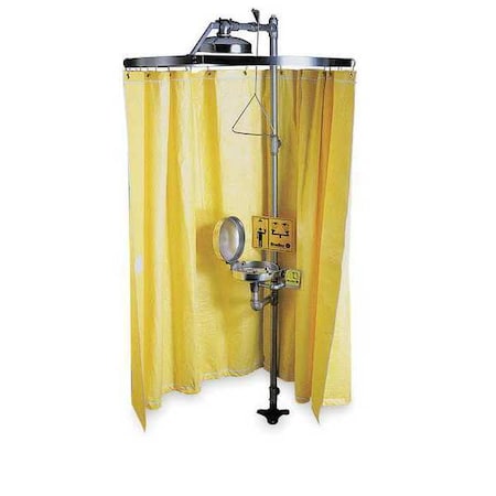 Bradley S19-330 - Privacy Curtain, Vinyl, Yellow, For Use With, Shower with Eyewash