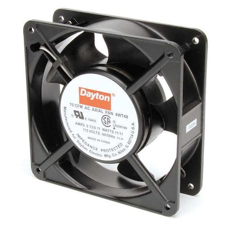 Dayton 4WT48 - Axial Fan, Square, 115 V AC, 1 Phase, Cast Aluminum, 4 11/16 in W.