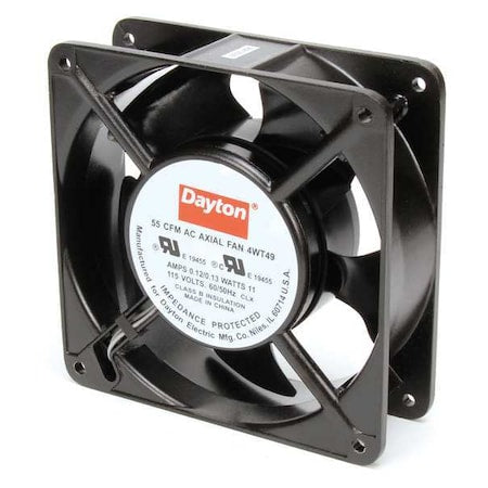 Dayton 4WT49 - Axial Fan, 4-11/16 in W x 4-11/16 in H x 1-1/2 in D, 55 cfm, 115 V AC, IP20, Cast Aluminum