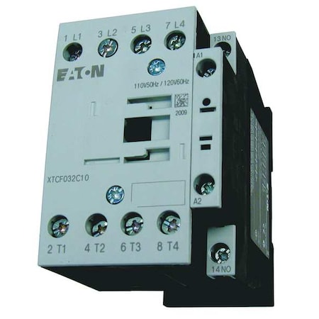 Eaton XTCF032C10A - IEC Magnetic Contactor, 1 NO, 120 V AC, 4 P, Non-Reversing, Screw