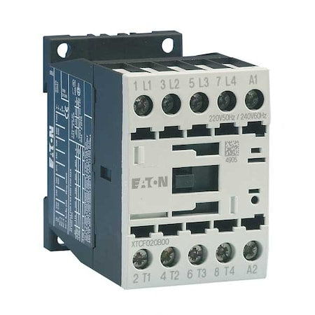 Eaton XTCF020B00B - IEC Magnetic Contactor, No Auxiliary Contacts, 240 V AC, 4 P, Non-Reversing, Screw