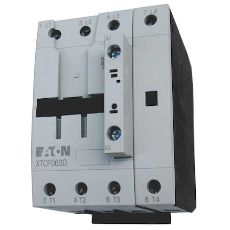 Eaton XTCF063D00A - IEC Magnetic Contactor, No Auxiliary Contacts, 120 V AC, 4 P, Non-Reversing, Screw