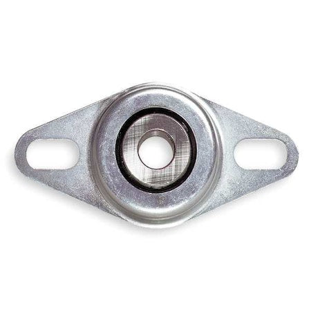 Dayton 4X730 - 2 Mount Holes, Rhombus, 2 Bolt Flange Bearing, Radial Ball, 1 in Dia, Steel, Set Screw Locking