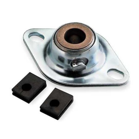 Dayton 4X816 - 2 Holes, Rhombus Housing, Flange Mount Bearing, Sleeve, 5/8 in Dia, Steel
