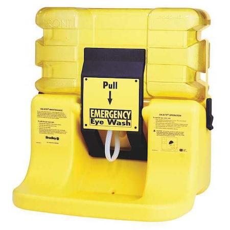 Bradley S19-921 - Eyewash Station, Gravity-Fed, 7 gal Tank Capacity, Counter, Wall Mount, Portable, 12 in H., 22 in W