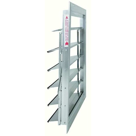 Dayton 4YN17 - 24 in Backdraft Damper / Intake Shutter, 25 in x 25 in, Mill finish aluminium