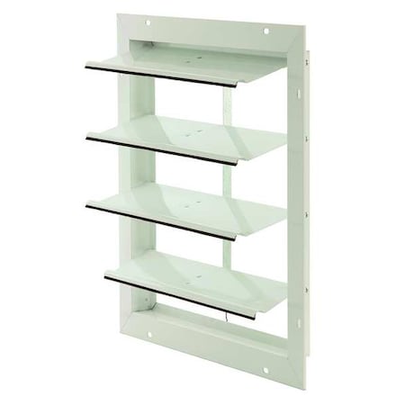 Dayton 4YN20 - 16 in 19"H-W 6"L Aluminum Gable Shutter Damper, 17 in x 17 in, Aluminum