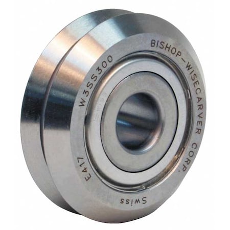 Bishop-Wisecarver W1SS300 - Yoke Roller,49/64in Dia,Heavy,Dbl Shield