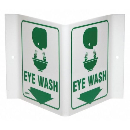 Brady V1EW03A - Eye Wash, 6 in x 9 in, Rectangle, Acrylic, V1 EW03 A
