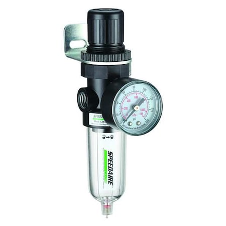 Speedaire 4ZK76 - Filter Regulator, 1/4 in NPT, 14 cfm, 5 micron, 5 psi to 125 psi, 150 psi Max Op Pressure