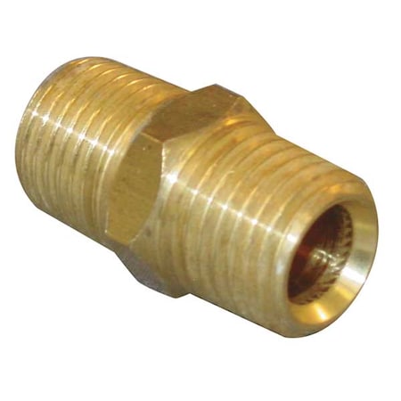 8010-08-08 - Hex Nipple Chrome Plated Brass Hex Nipple, 1/2 in Male BSPP X 1/2 in Male NPT
