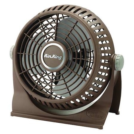 Air King 9525 - 9" Blade Dia Table & Floor Fan, Non-Oscillating, 2 Speeds, 120 VAC, Brown