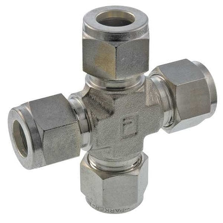 Parker 4ECR4-316 - Cross, SS, Comp 1/4", 1/4", 1/4", 1/4"