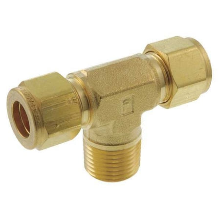 Parker 6MBT6N-B - Tee,Brass,Comp3/8",Comp3/8",MNPT3/8"