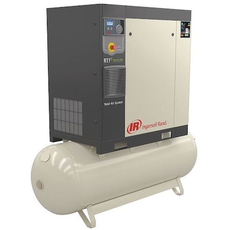 Ingersoll-Rand R11I-A135-TAS/120-230-3 - Rotary Screw Air Compressor, Horiz,15 hp