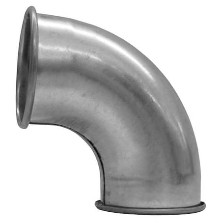 Nordfab 8010000951 - Round 45 Degree Elbow, 4 in Duct Dia, Galvanized Steel, 24 ga GA, 6-1/2" L