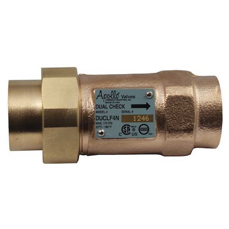 Apollo Valves 4NLF3A44B - 3/4" NPT Lead Free Bronze Dual Check Valve